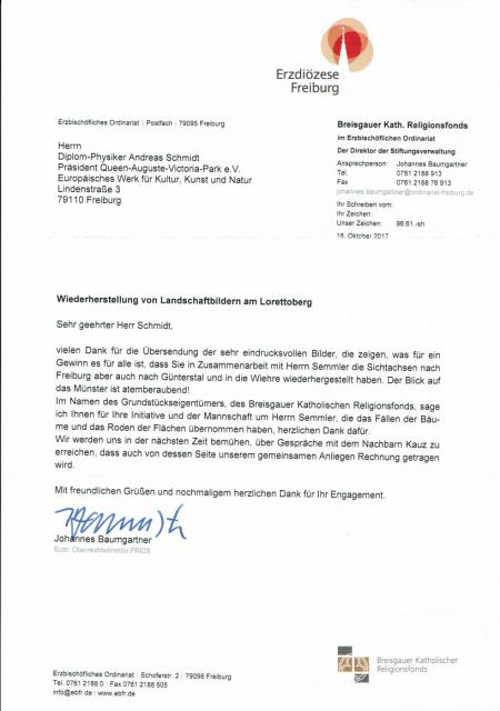 Lob für Aktion am Lorettoberg: Kommentar des Stiftungsdirektors des Erzbistums.