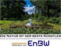 Narzissenblüte am Blauen Wunder: Die kleinen Wasserstreppe im Queen-Auguste-Victoria-Park wird von EnBW gefördert.